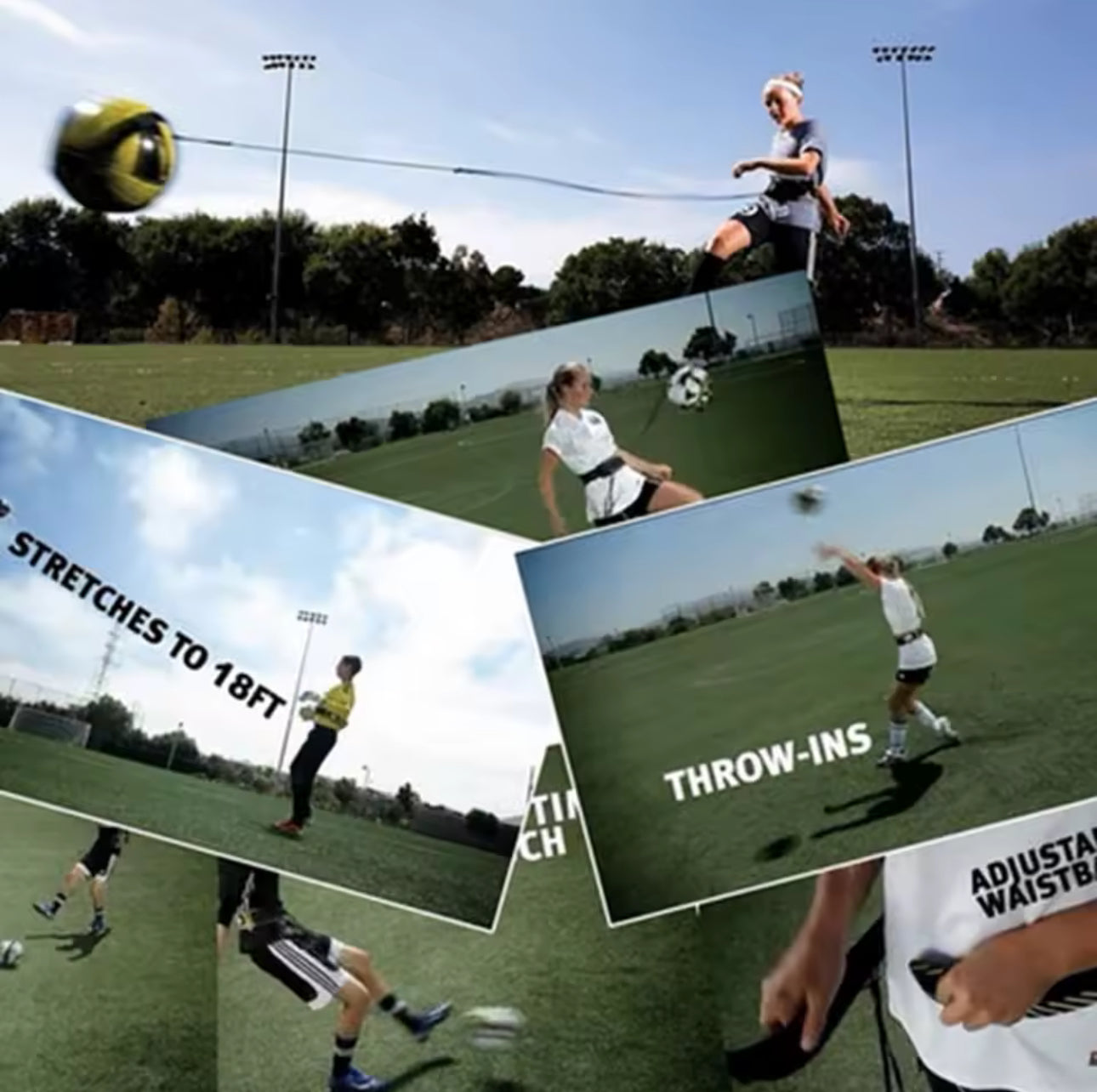SoccerVault Adjustable Soccer Training Belt with Elastic Cord