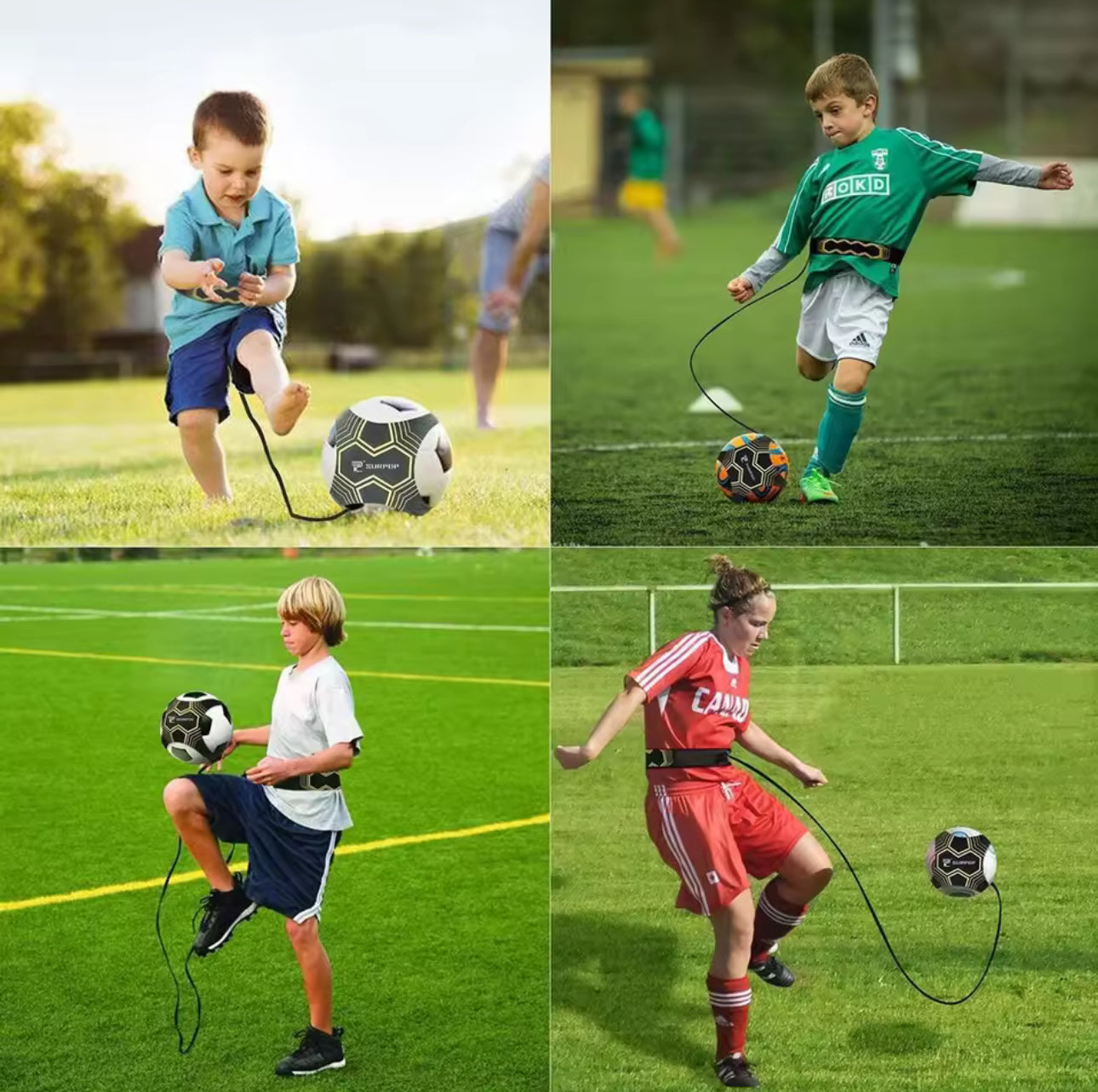 SoccerVault Adjustable Soccer Training Belt with Elastic Cord